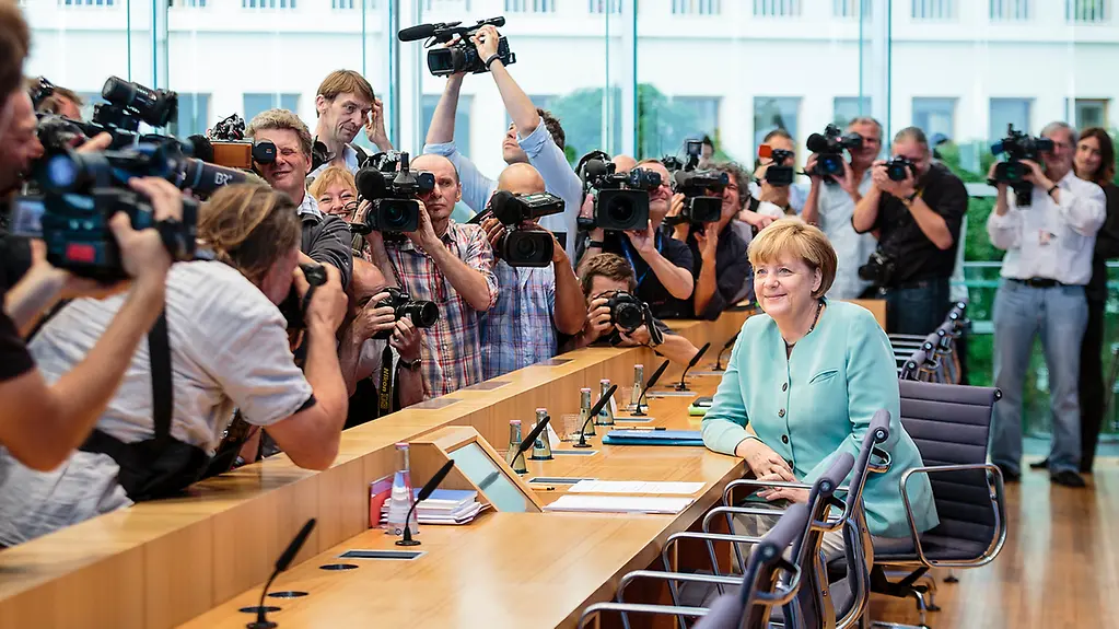 Merkel vor der Bundespressekonferenz
