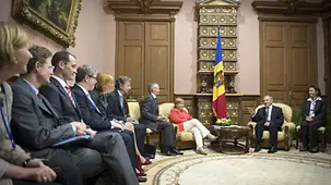 Gesprächsrunde mit Präsident Timofti und der Wirtschaftsdelegation.