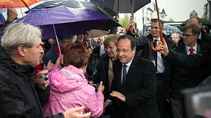 Accueil d'Angela Merkel en compagnie de François Hollande à Binz
