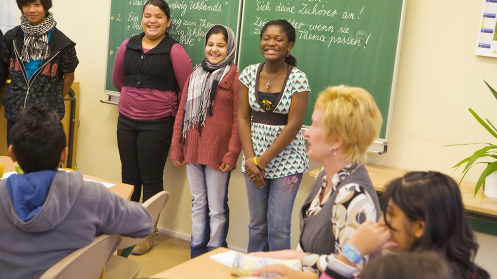 Das Klassenzimmer einer Integrationsklasse am Schulzentrum Rostock-Evershagen.