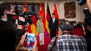 Merkel und der chinesische Staatspräsidenten Xi Jinping.