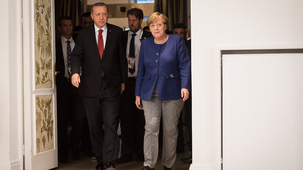 Bundeskanzlerin Angela Merkel mit Recep Tayyip Erdogan, Präsident der Türkei.