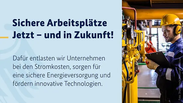 Grafik Sichere Arbeitsplätze - Jetzt - und in Zukunft!