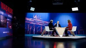 Das Foto zeigt Bundeskanzler Friedrich Merz in der Sendung "Was nun, Herr Merz?".