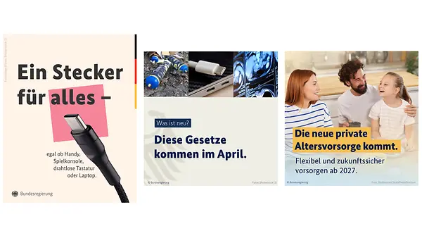 Bundesregierung in den Sozialen Medien: Icon-Übersicht der unterschiedlichen Plattformen