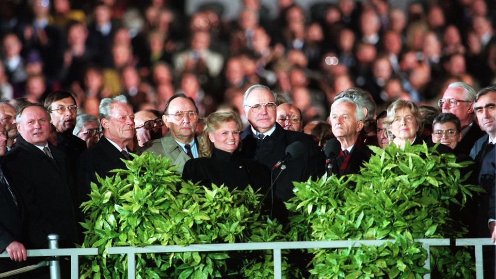 Chancellor Helmut Kohl attends the celebrations of the Day of German Unity.