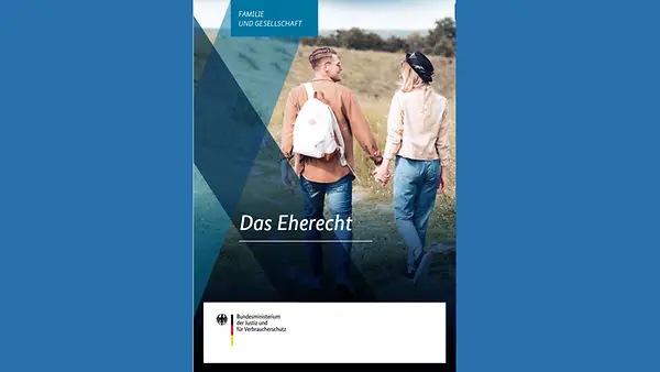 Die Broschüre informiert über Ehe, Trennung, Scheidung, Unterhalt, Versorgungsausgleich und das Verfahren vor dem Familiengericht.