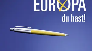 Überzeugt war die Jury auch von dem Plakat "Große Macht in Europa du hast!" von Lilla Hankiss, Thomas Wagner, Stefan Niesmann, Jonas Dinkhoff von der Fachhochschule Münster.
