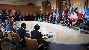 Übersicht G7-Sitzung mit Outreach-Partnern.