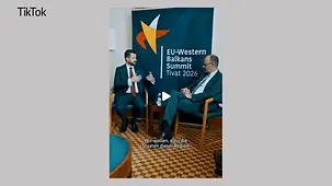  Bundeskanzler Merz im Gespräch mit dem montenegrinischen Präsidenten Jakov Milatovic.