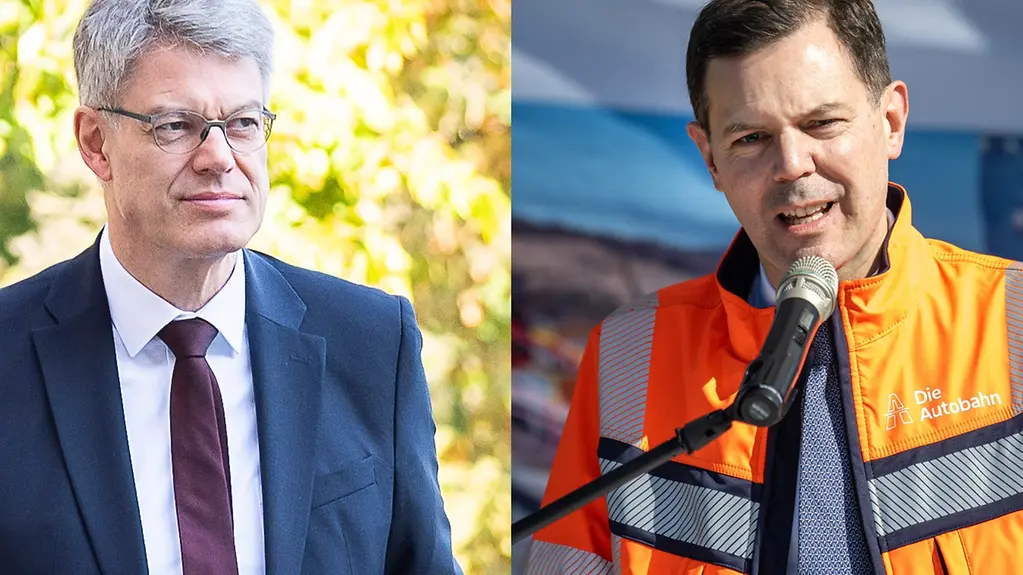 Collage Bundesminister Patrick Schnieder und Staatssekretär Michael Güntner