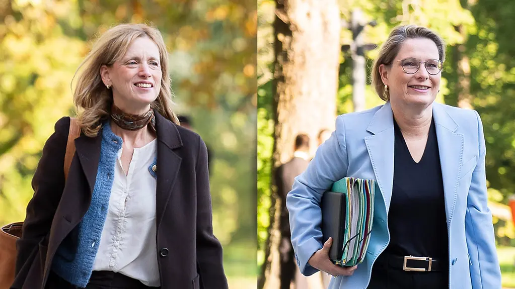 Collage Bundesministerin Karin Prien und Stefanie Hubig.