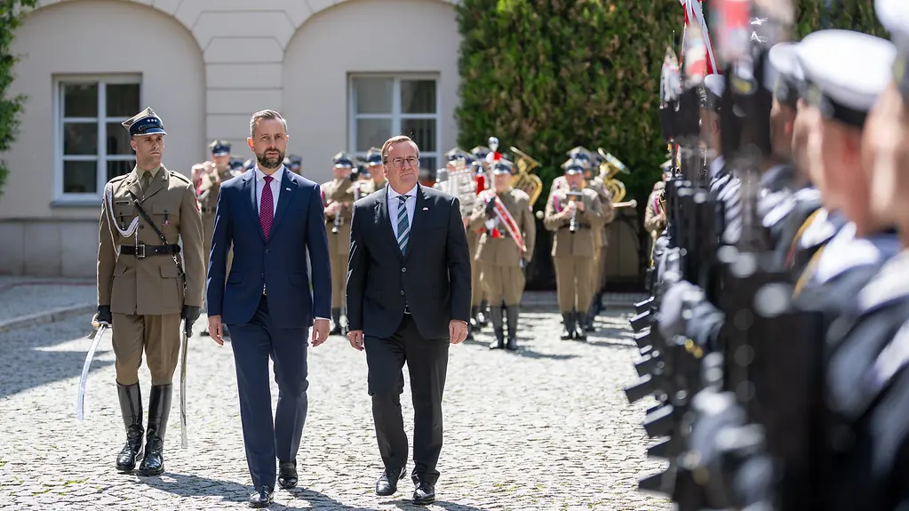 Bundesverteidigungsminister Pistorius und Polens Verteidigungsminister Kosiniak-Kamysz in Warschau.
