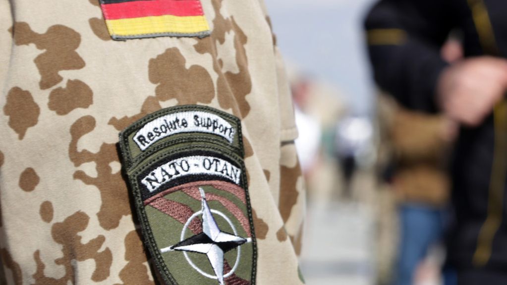 German soldier with a Resolute Support Mission badge