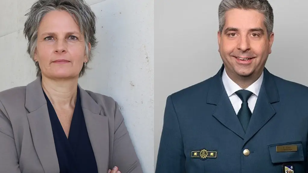 Nathalie Schopp, Bundesamt für Bevölkerungsschutz und Katastrophenhilfe, und Sebastian Gold, Bundesanstalt Technisches Hilfswerk