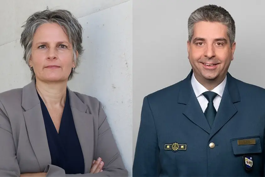 Nathalie Schopp, Bundesamt für Bevölkerungsschutz und Katastrophenhilfe, und Sebastian Gold, Bundesanstalt Technisches Hilfswerk