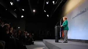 Bundeskanzlerin Angela Merkel bei der Abschlusspressekonferenz im Rahmen des G20-Gipfels.