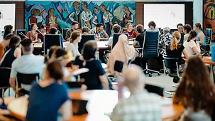 Planspiel Bundeskabinett im Bundeskanzleramt beim Tag der offenen Tür.