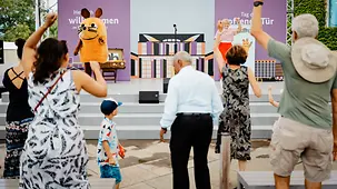 Maus-Show im Bundeskanzleramt beim Tag der offenen Tür.