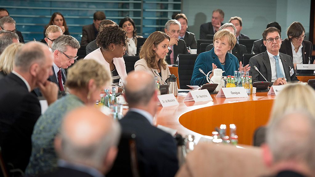 Bundeskanzlerin Angela Merkel bei Auftakt zum 7. Integrationsgipfel.