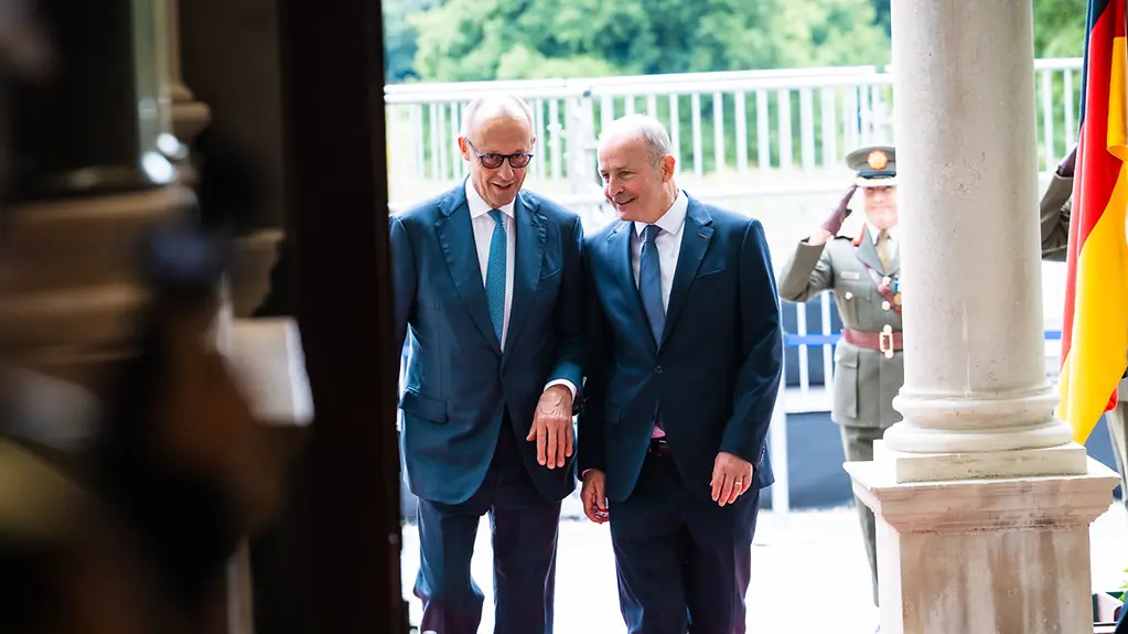 Bundeskanzler Friedrich Merz und Micheál Martin, Premierminister von Irland.