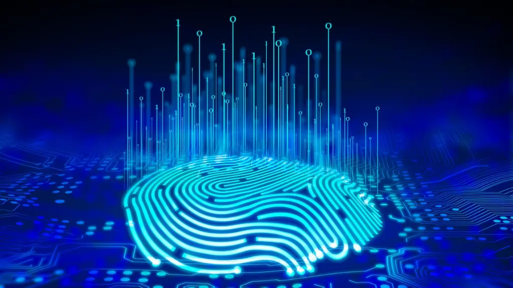 3D illustration of a digital fingerprint