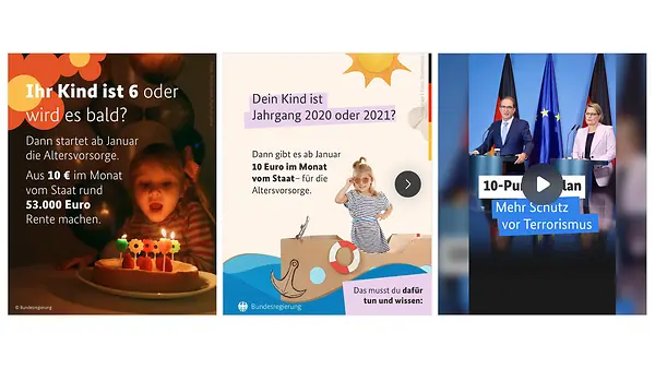 Screenshot der Social Media Wall der Bundesregierung