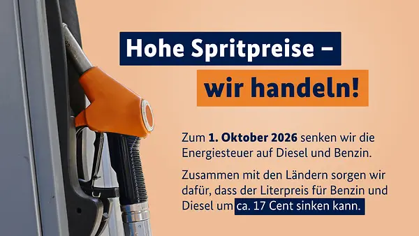 Grafik: Höhere Spritpreise, wir handeln!