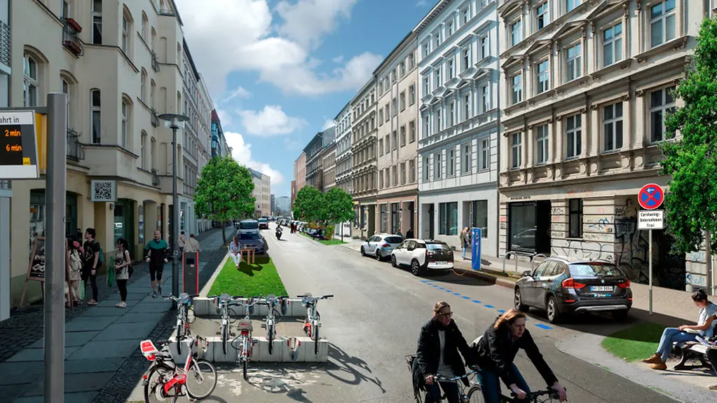 Fotomontage Straßenszene