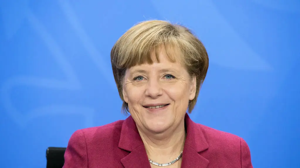 Bundeskanzlerin Angela Merkel während einer Pressekonferenz im Bundeskanzleramt.Porträt, Portrait, Kanzlerin, Lächeln