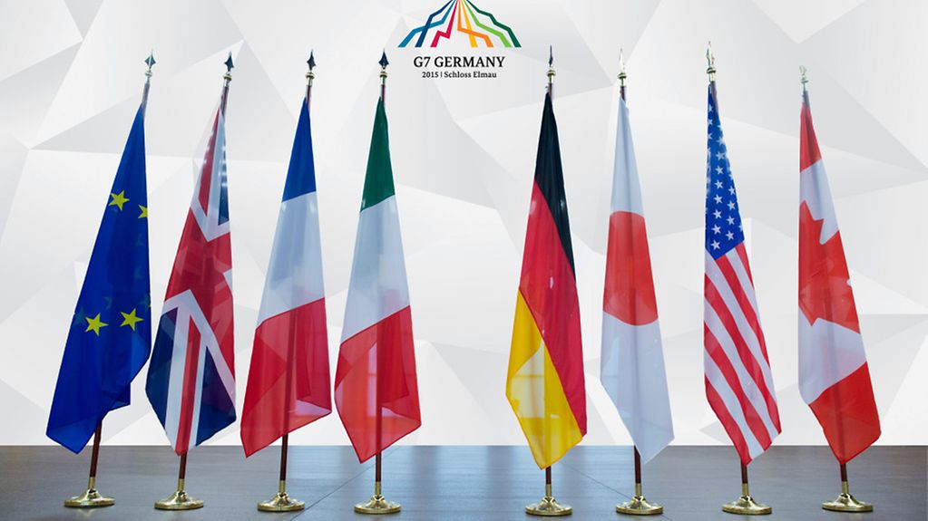 Les drapeaux des pays du G7