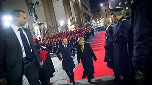Chancellor Angela Merkel and the Italian Prime Minister Matteo Renzi