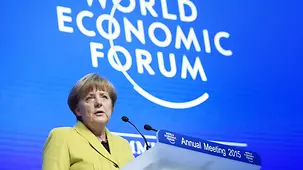 Chancellor Angela Merkel speaks at the World Economic Forum.