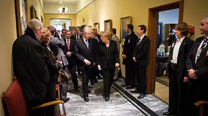 Angela Merkel and the Italian Prime Minister Mario Monti