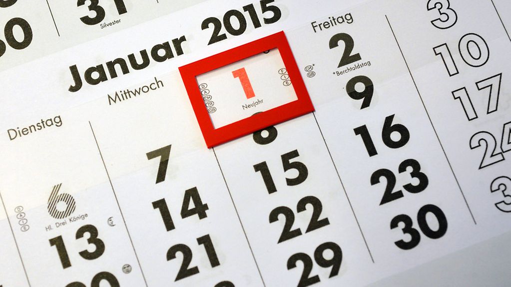 Kalender,2015,Neujahr,Neuregelungen,Januar