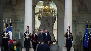 Bundeskanzlerin Angela Merkel und der französische Präsident François Hollande.