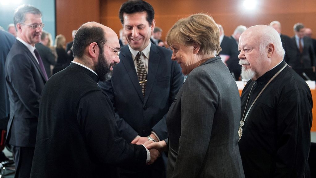Bundeskanzlerin Angela Merkel empfängt Vertreter und Vertreterinnen der bei der Flüchtlingsaufnahme engagierten Verbände und gesellschaftlichen Gruppen.