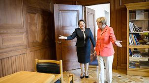 Federal Chancellor Angela Merkel and the Latvian Prime Minister Laimdota Straujuma