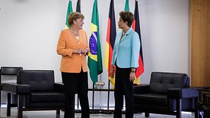 Brazilian President Dilma Rousseff and Federal Chancellor Angela Merkel