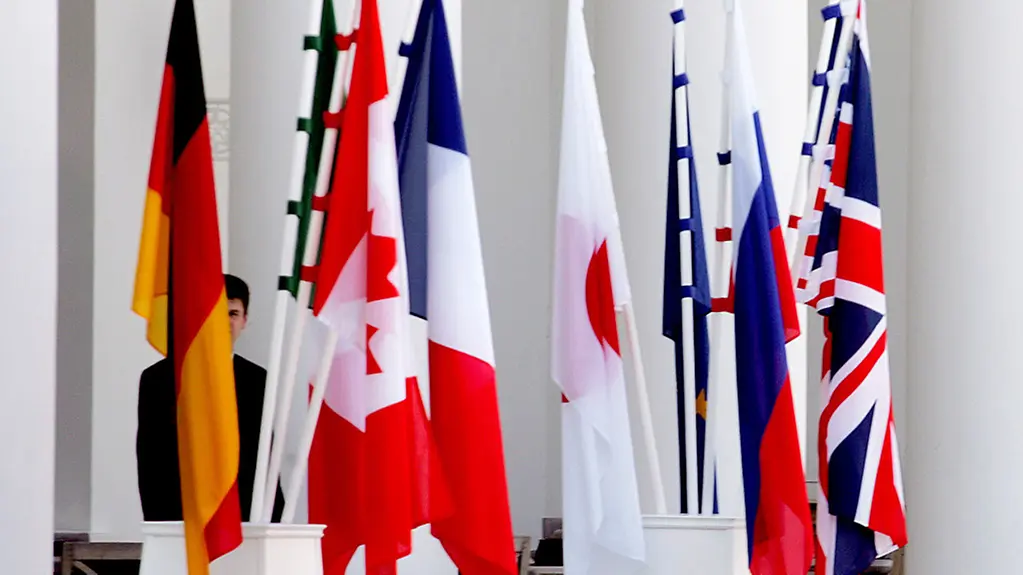 Verschiedene nationale Flaggen