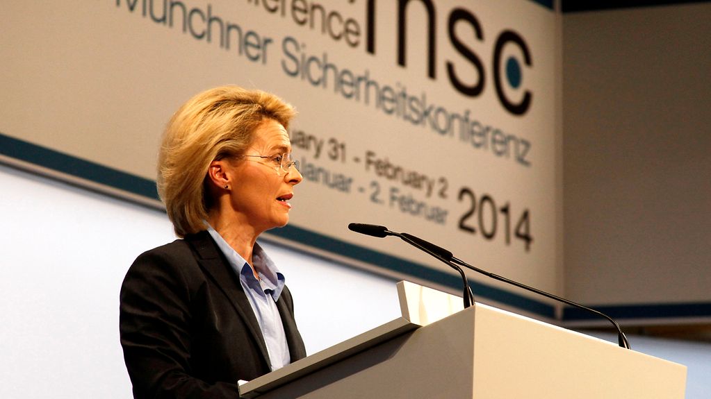 Federal Defence Minister Ursula von der Leyen speaks at the Munich Security Conference