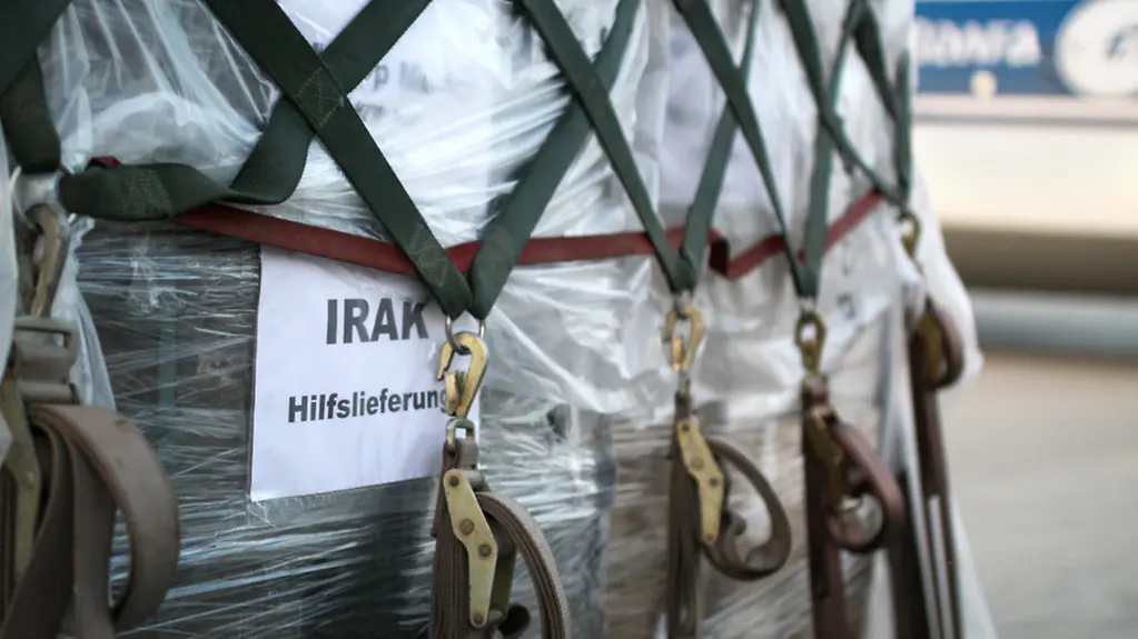 Lieferung von Hilfsgütern an die kurdische Regionalregierung.