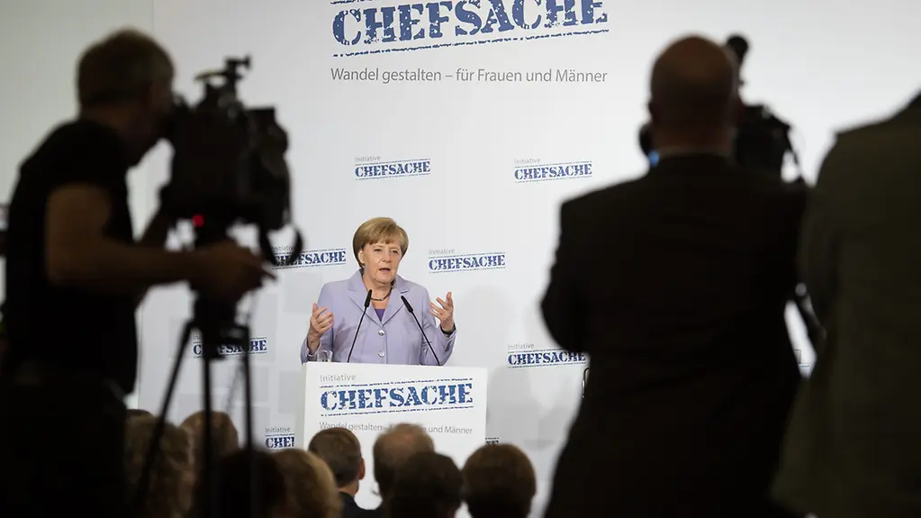 Bundeskanzlerin Angela Merkel spricht.