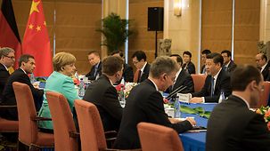 Bundeskanzlerin Angela Merkel und Staatspräsident Xi Jinping.