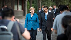 Bundeskanzlerin Angela Merkel und der chinesische Ministerpräsident Li Keqiang.