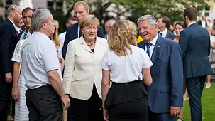 Chancellor Angela Merkel at the party hosted by the Federal President