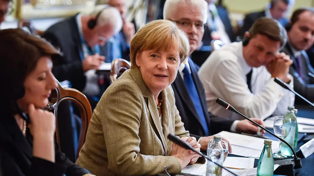 Bundeskanzlerin Angela Merkel während des Brdo-Gipfels.