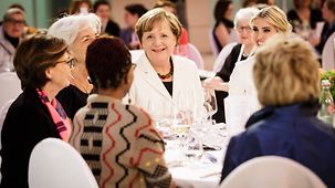 Chancellor Angela Merkel at a gala dinner during the Woman20 Summit