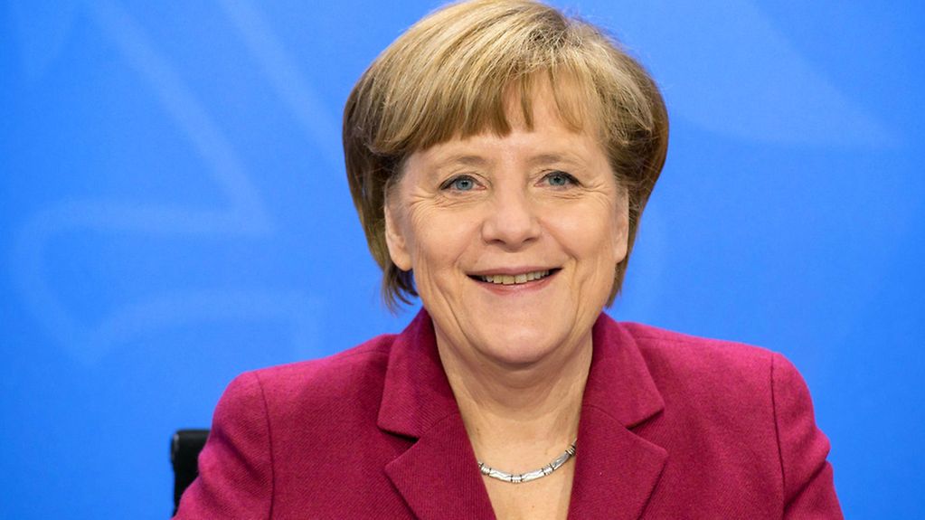 Bundeskanzlerin Merkel auf einer Pressekonferenz
