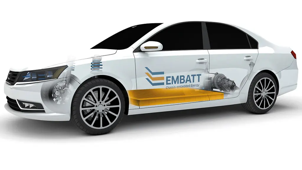 Modell eines Auto, in das die neue Batterie eingebaut wird.